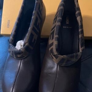 Fendi  Womens Brown Leather Booties 100% Authentic